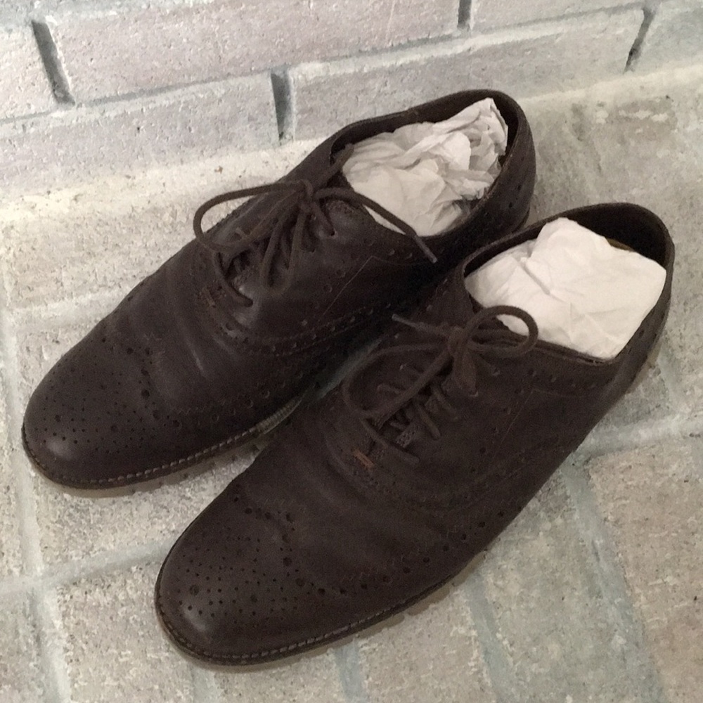 Cole Haan ZeroGrand Brown Leather Wingtip Oxfords